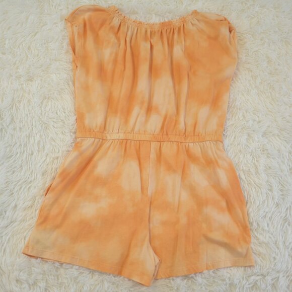Old Navy Girls Short Sleeve Orange & White Romper Size XL 14-16 - Picture 2 of 3